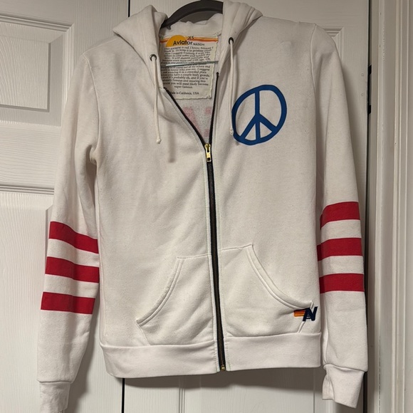 Aviator Nation Tops - Aviator Nation Peace Warrior Zip Hoodie XS